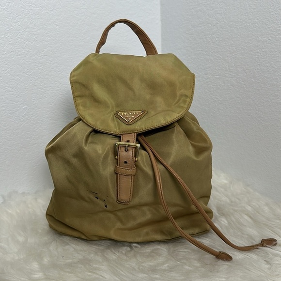 ? Authentic Prada Beige Drawstring Backpack? main image 13